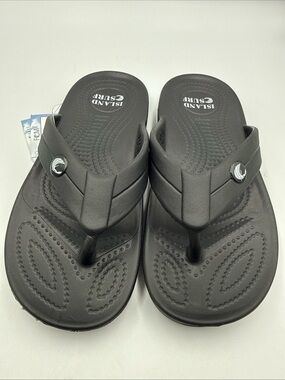 Island Surf  Women’s Black Comfort Flip Flops Thong Sandals Size7